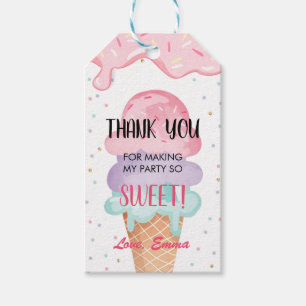 Ice Cream Favor Tags Birthday Pink Girl Ice Cream