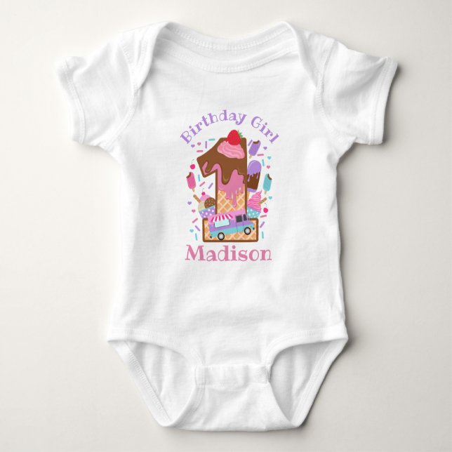 Ice Cream First Birthday shirt popcicles birthday  (Front)