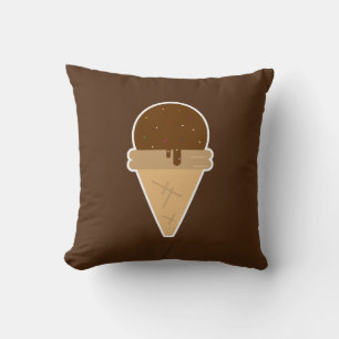 Ice cream flat clipart illustration throw pillow