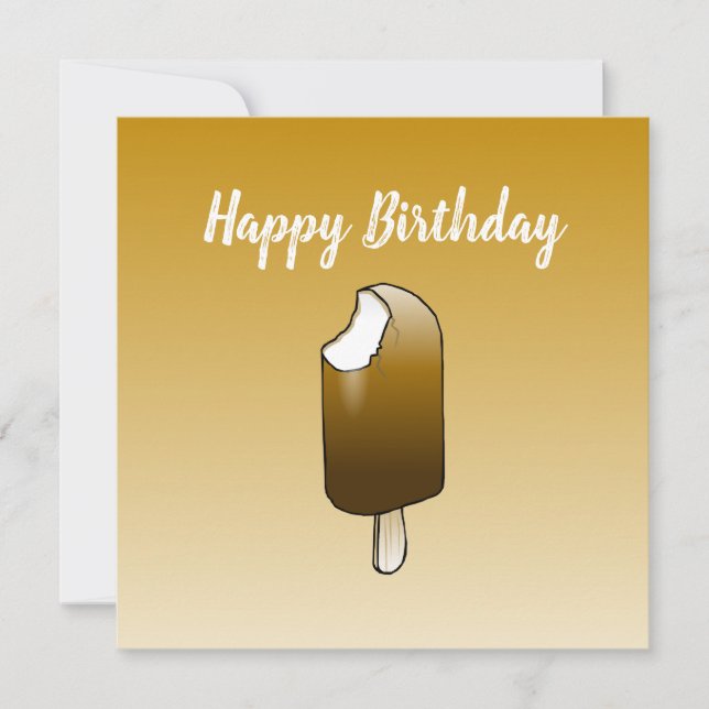 Ice Cream Flat Greeting Birthday Card (Front)