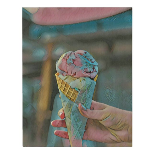 Ice cream flavor faux canvas print (Front)