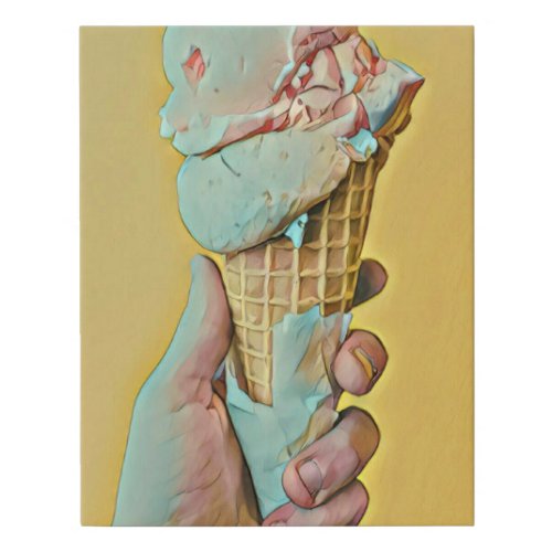 Ice cream flavor faux canvas print