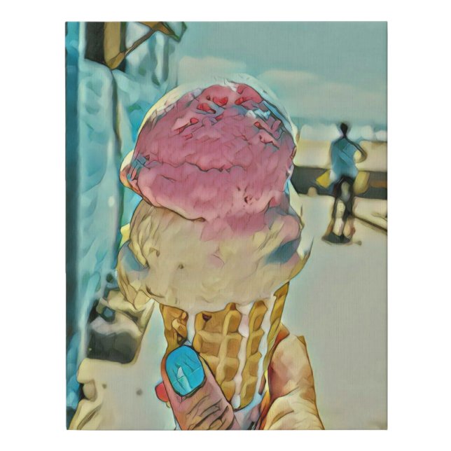 Ice cream flavor faux canvas print (Front)