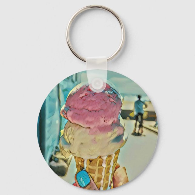 Ice cream flavor keychain (Front)