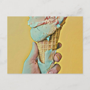 Ice cream flavor postcard