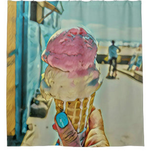 Ice cream flavor shower curtain