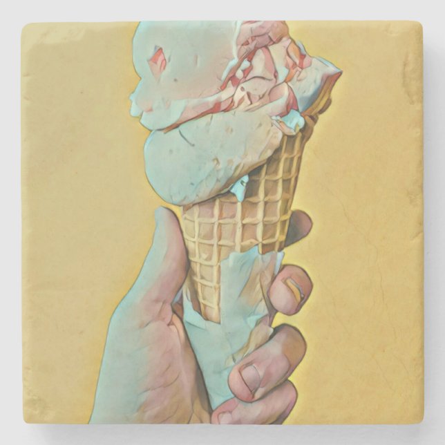 Ice cream flavor stone coaster (Front)
