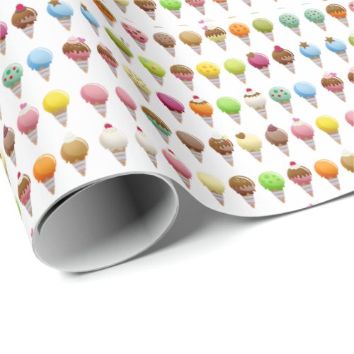 Ice cream Flavors Birthday Wrapping Paper