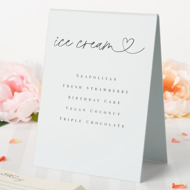 Ice Cream Flavors Dessert Table Wedding Tent Sign (In SItu (Wedding))