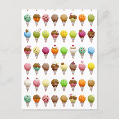 Ice Cream Flavors Holiday Postcard