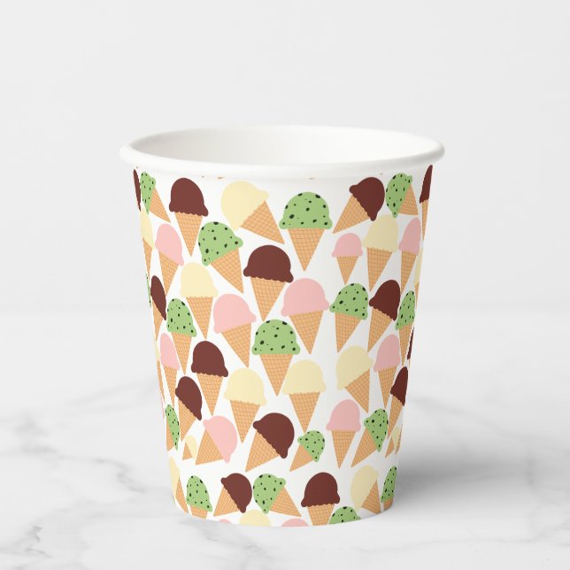 Ice Cream Flavors Paper Cups (Front)