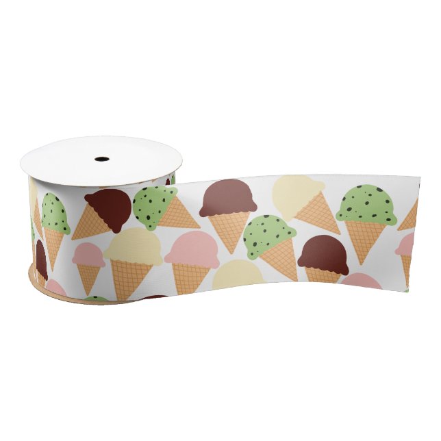 Ice Cream Flavors Satin Ribbon (Spool)