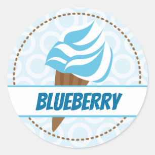 Ice Cream Flavour Label   Blue Sticker