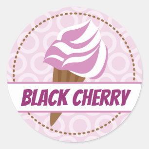 Ice Cream Flavour Label Purple Sticker