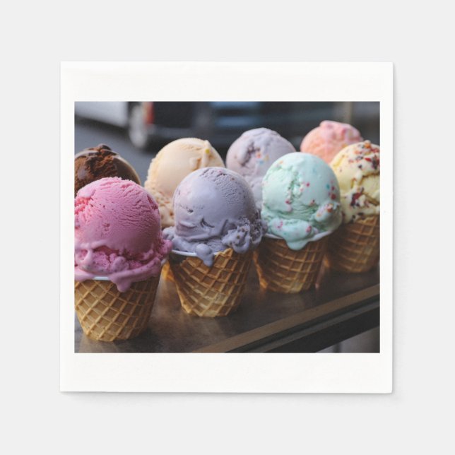 Ice Cream Flight Napkins (Front)