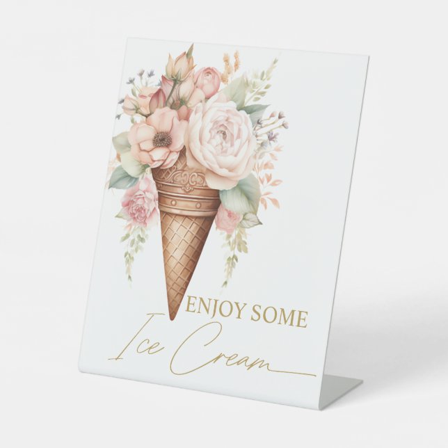 Ice Cream Floral Ice Cream Sign Bridal Shower (Front)