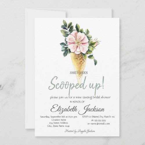 Ice Cream Flower Bridal Shower  Invitation