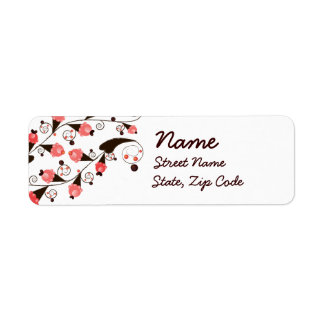 Ice Cream Flower Pattern Label