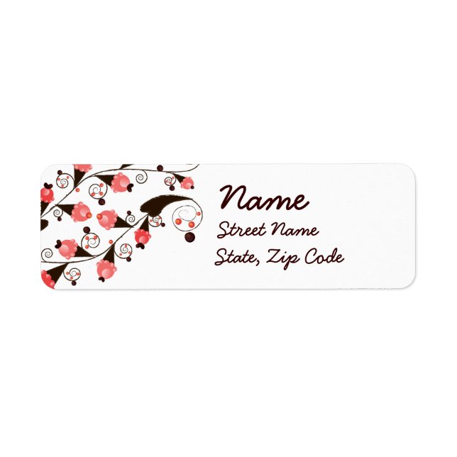 Ice Cream Flower Pattern Label (Front)
