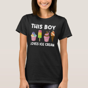 Ice Cream For Boys Kids Ice Cream Costume T-Shirt