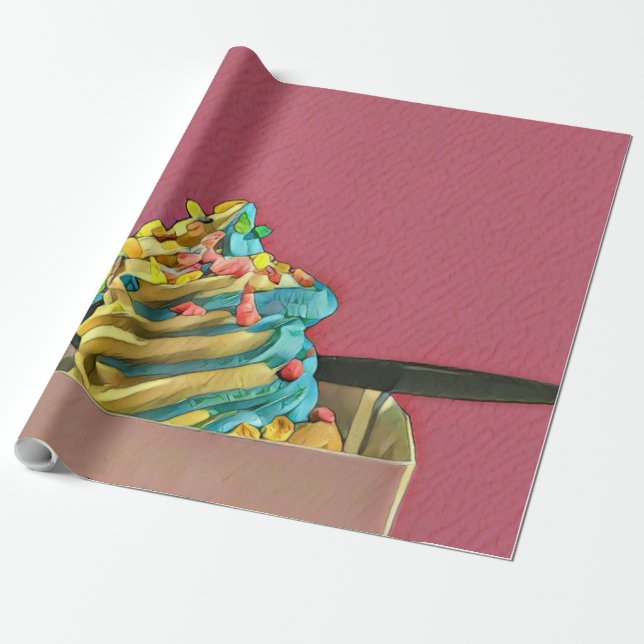 Ice cream for kids wrapping paper (Unrolled)