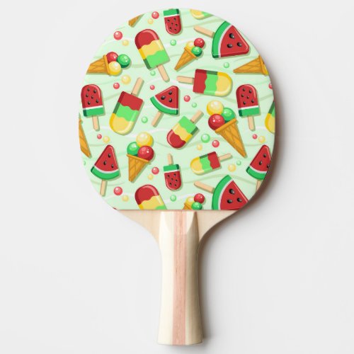  Ice Cream Fruity Juicy and Fresh Summer Pattern Ping Pong Paddle