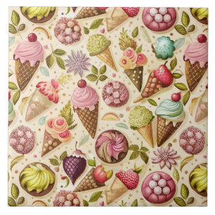 Ice Cream Fun Ceramic Tile