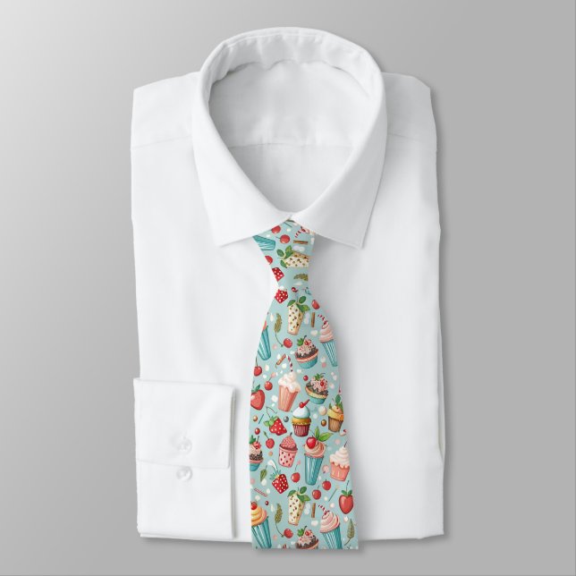 Ice Cream Fun Neck Tie (Tied)