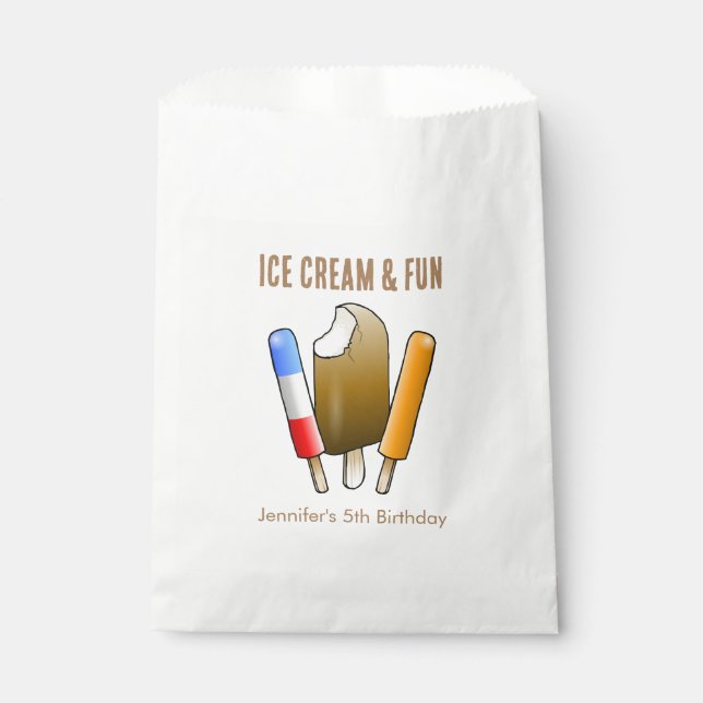 Ice Cream & Fun Popsicles Favor Bag (Front)