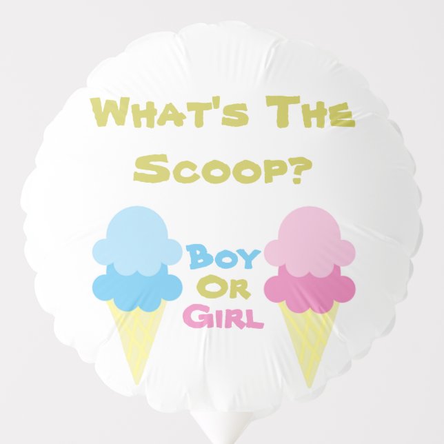 Ice Cream Gender Reveal Balloon (Front)