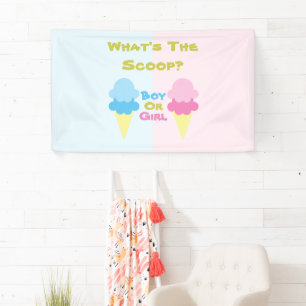 Ice Cream Gender Reveal Banner