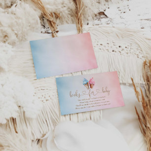 Ice cream Gender Reveal Books For Baby  Enclosure Card