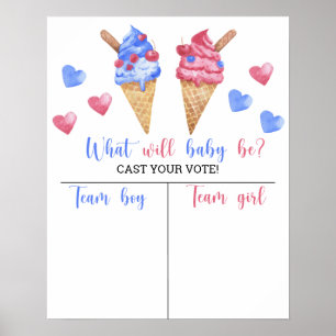 Ice Cream Gender reveal Boy or Girl chart