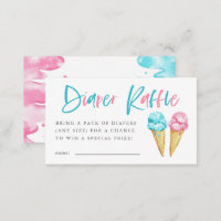 Ice Cream Gender Reveal Diaper Raffle Ticket Enclosure Card