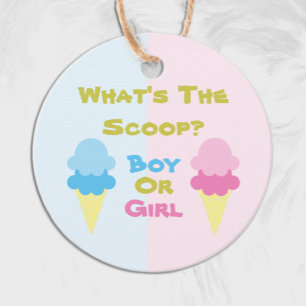 Ice Cream Gender Reveal Favor Tags