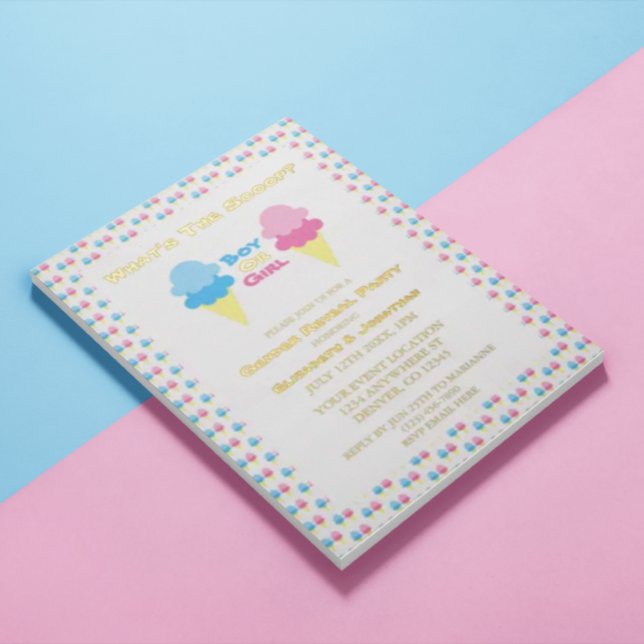 Ice Cream Gender Reveal Foil Invitation (Creator Uploaded)