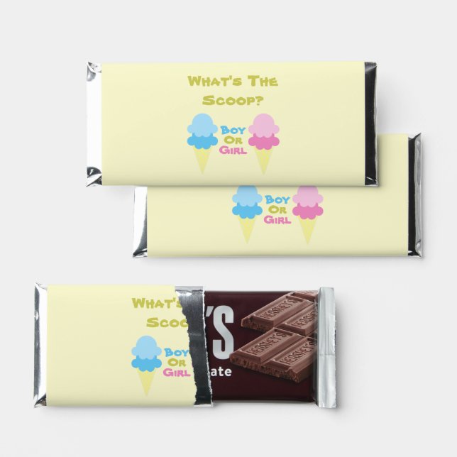 Ice Cream Gender Reveal Hershey Bar Favors (Front)