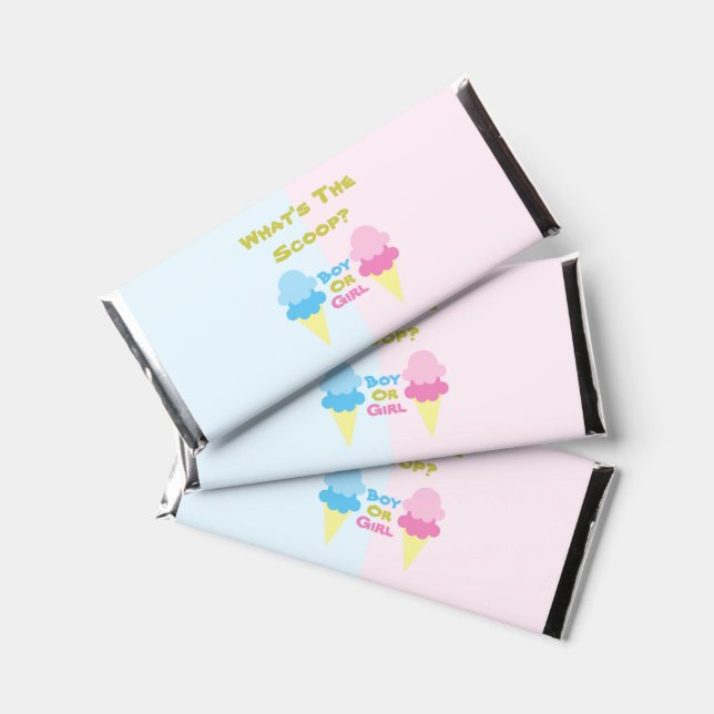 Ice Cream Gender Reveal Hershey Bar Favors (Front)