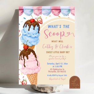 Ice Cream Gender Reveal Invitation