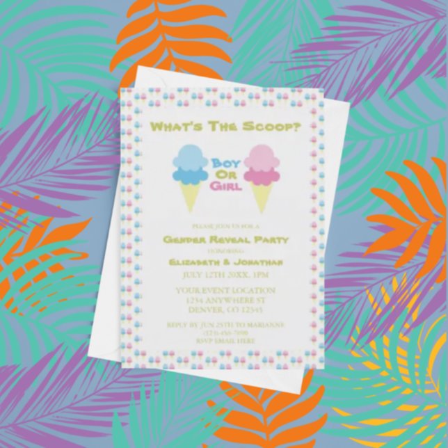 Ice Cream Gender Reveal Invitation (Creator Uploaded)