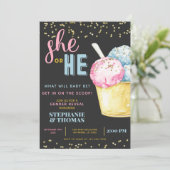 Ice Cream Gender Reveal Invitation (Standing Front)