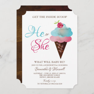 Ice Cream Gender Reveal Invite