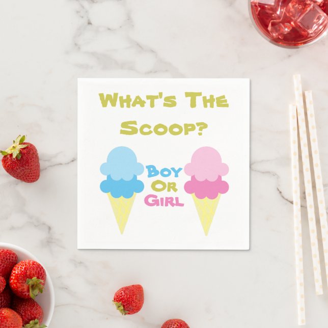Ice Cream Gender Reveal Napkins (Insitu)