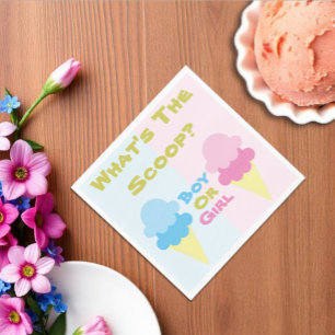 Ice Cream Gender Reveal Napkins