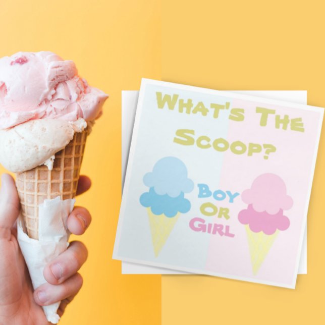 Ice Cream Gender Reveal Napkins (Creator Uploaded)