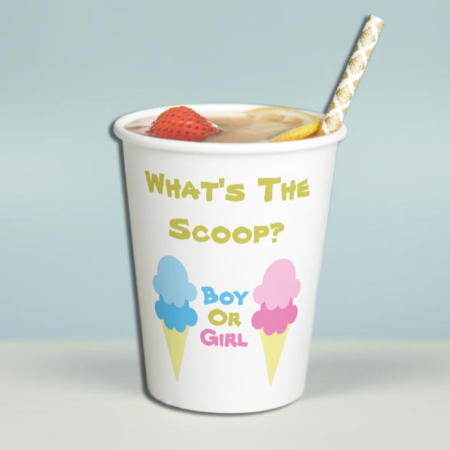 Ice Cream Gender Reveal Paper Cups (Creator Uploaded)