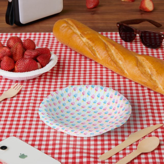 Ice Cream Gender Reveal Paper Plates (Picnic)