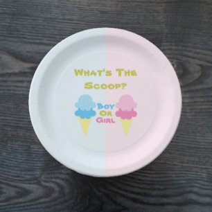 Ice Cream Gender Reveal Paper Plates
