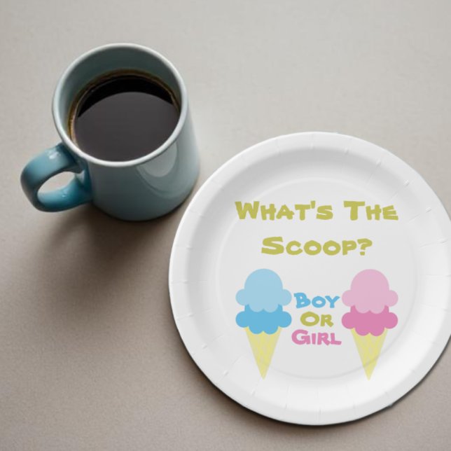 Ice Cream Gender Reveal Paper Plates (Creator Uploaded)
