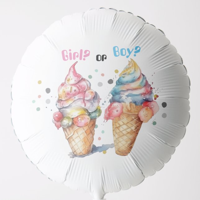 Ice Cream Gender Reveal Party  Balloon (Front)